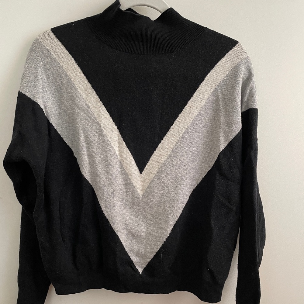 Black Mockneck Sweater, S